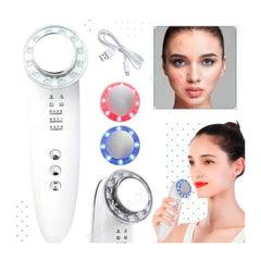 Masajeador ultrasónico facial con LED