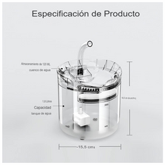 Fuente de Agua Transparente 1.6 L