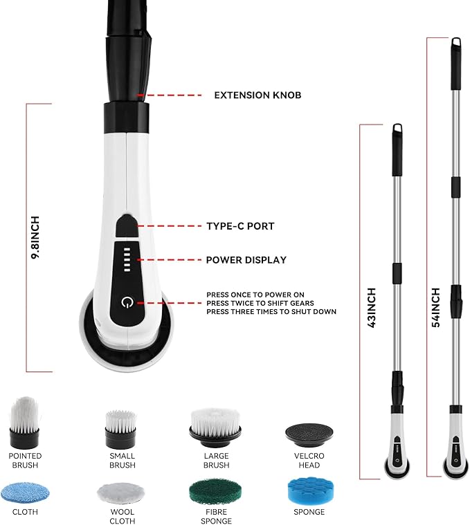 Cepillo De Limpieza Electrico 7 En 1