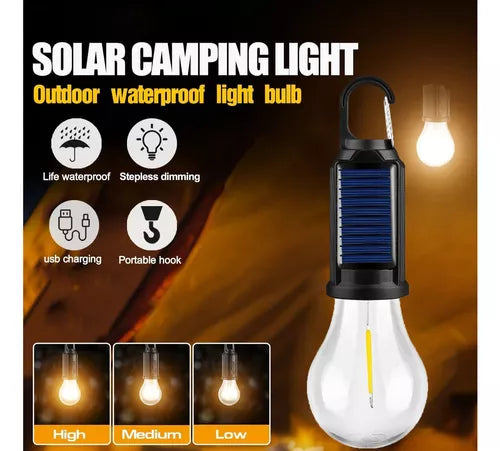 Lámpara Foco Led Solar Recargable Campin
