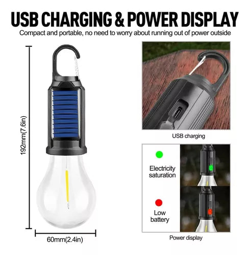 Lámpara Foco Led Solar Recargable Campin