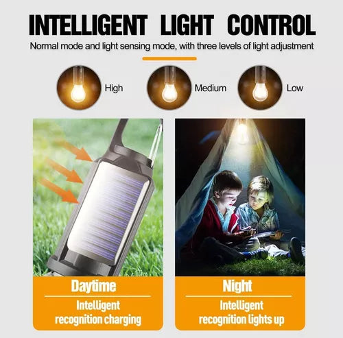 Lámpara Foco Led Solar Recargable Campin