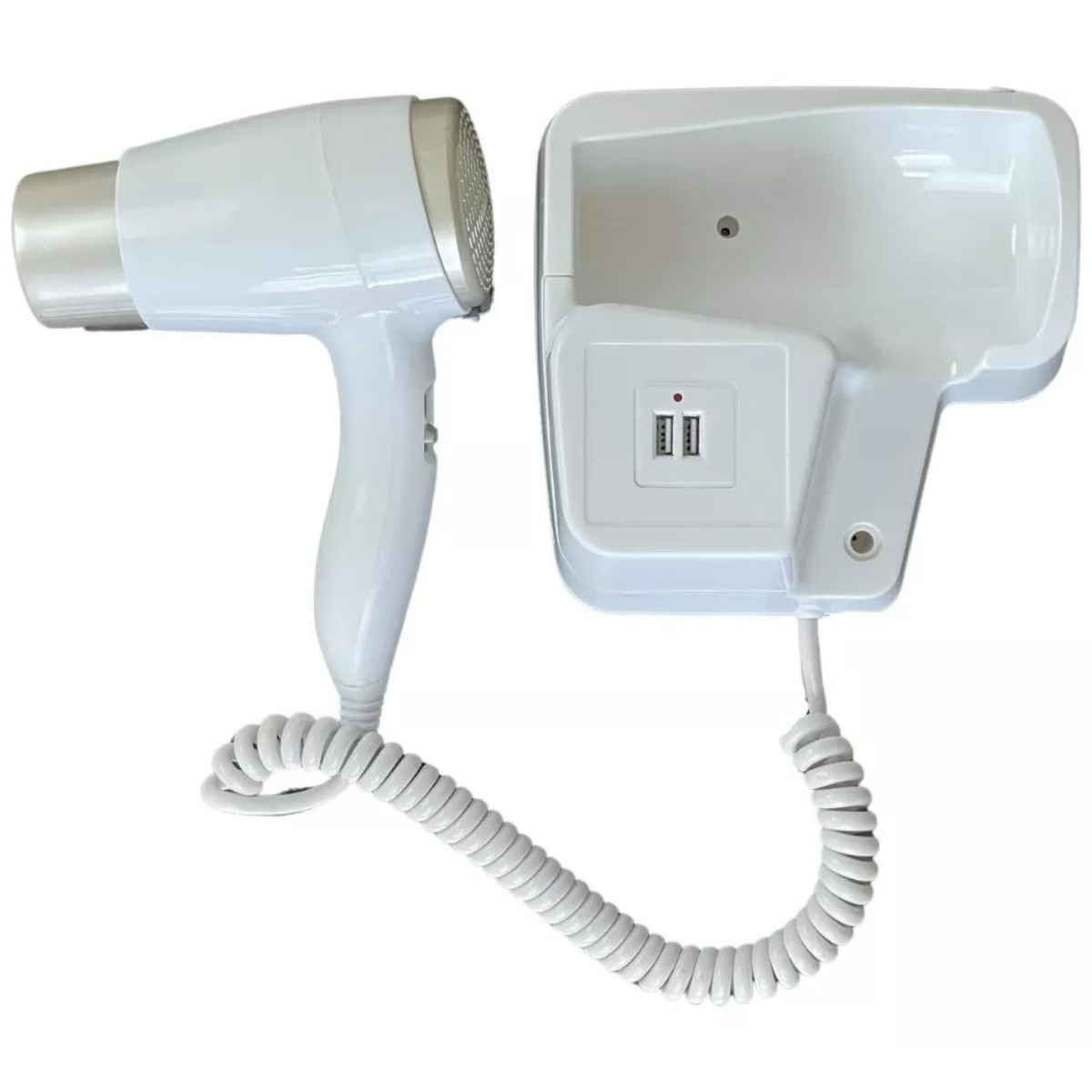 Soporte Secador de Pelo con Cargador USB