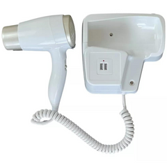 Soporte Secador de Pelo con Cargador USB